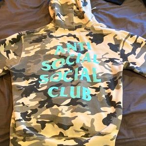 Rare snow camo anti social social club hoodie!!!